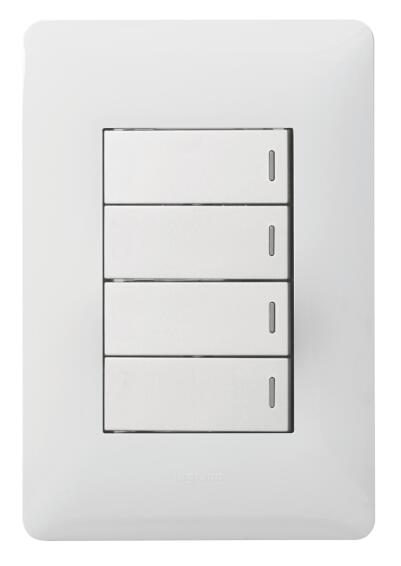 Switch Ysalis LEGRAND 4 lever 1 way 2x4 white