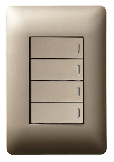Switch Ysalis LEGRAND 4 lever 1 way 2x4 champagne