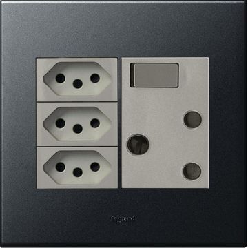 Socket arteor LEGRAND 1x3 & 1x2 pin 4x4+E923:E944 graphite