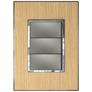 Switch 50x100mm 3 levers 1 way LEGRAND ARTEOR light oak