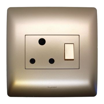 Legrand Ysalis Socket Champagne 1x3 pin 4x4