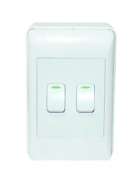 Wall switch ACDC white 2 lever 1 way 2x4