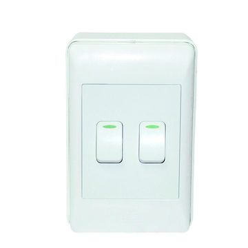 Wall switch ACDC white 2 lever 1 way 2x4