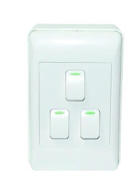 Wall switch ACDC white 3 lever 1 way 2x4