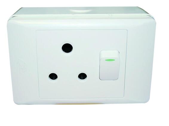 Wall Socket white 1x3 pin 2x4