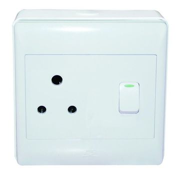 Wall socket white 1x3 pin 4x4