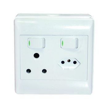 Wall socket white 1x3 pin 4x4