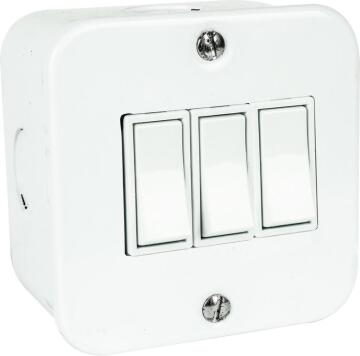 Wall switch ACDC 3 lever 1 way 10A