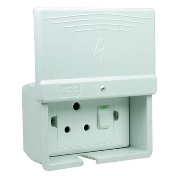 Waterproof Surface 16A Single Socket Outlet - Fibre DMC