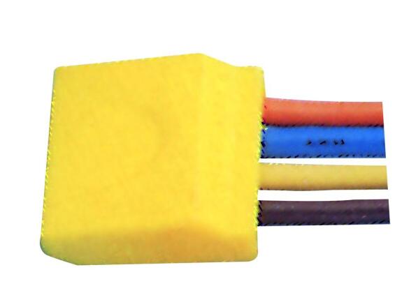 Terminal block yellow 4 way x5
