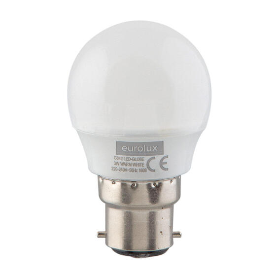 EUROLUX LED golfball 3W b22 warm white