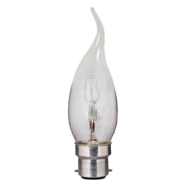 EUROLUX HALOGEN 28W B22 CANDLE FLAME CLEAR