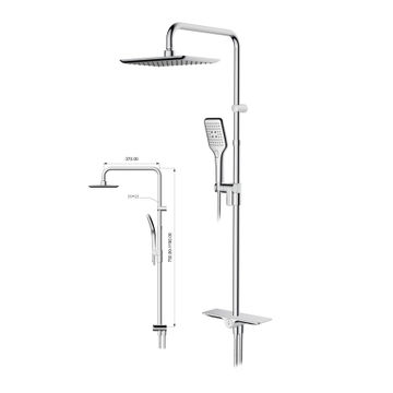 Full system shower 3jet acs chrome trendy SENSEA Remix 28X20CM