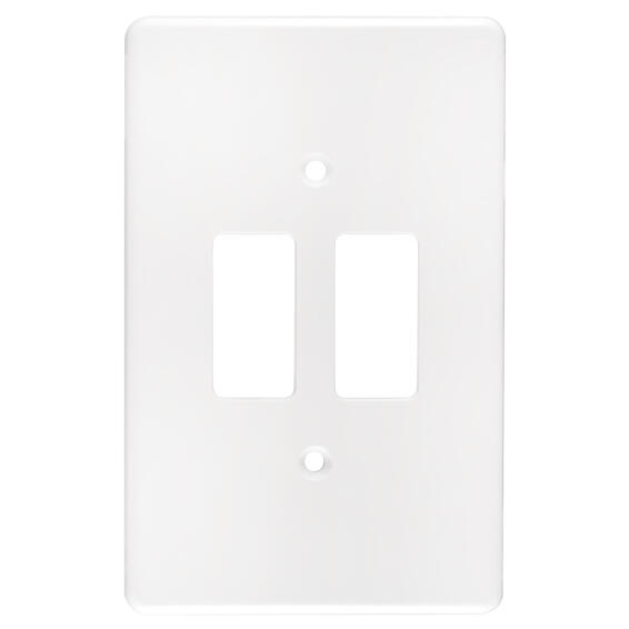 Cover plate CRABTREE white 2 lever Switch 2x4