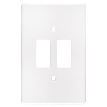 Cover plate CRABTREE white 2 lever Switch 2x4