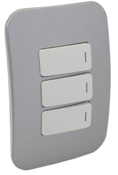 Switch VETI 1 3 lever 1 way 2x4 silver