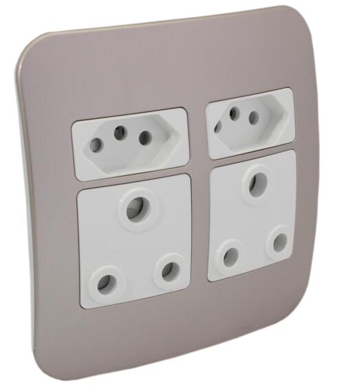 Socket VETI 1 2x3 & 2x2 pin champagne