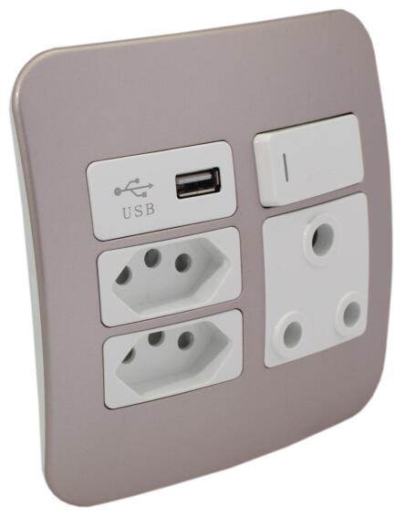 Socket VETI 1 1x3 & 2x2 pin USB port 4x4 bronze
