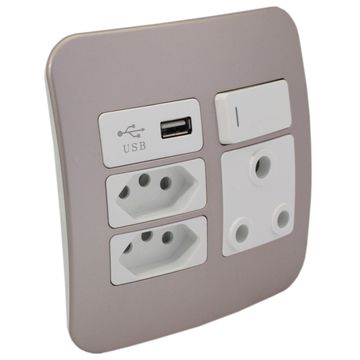 Socket VETI 1 1x3 & 2x2 pin USB port 4x4 bronze