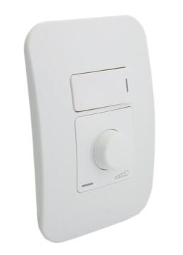 Dimmer with switch VETI 1 2x4 white