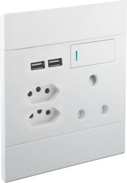 Socket VETI 2 1x3 & 2x2 pin 2 USB ports white