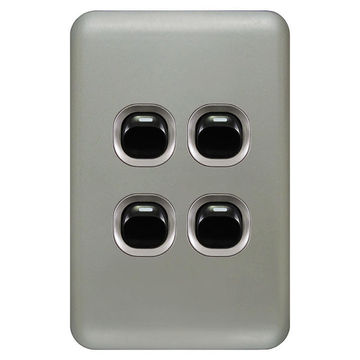 Switch LEAR silver 4 lever 1 way 2x4