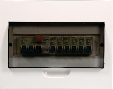 Distribution board flush mounted populated LESCO 12 way