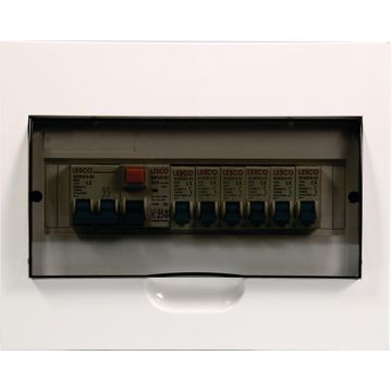 Distribution board flush mounted populated LESCO 12 way