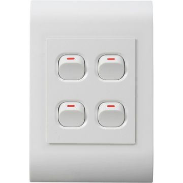 Switch 4 Lever 1 Way LESCO 2x4 White