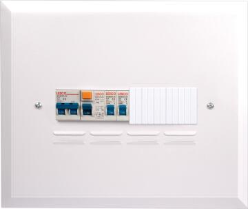 Distribution board flush mounted populated LESCO 9 way