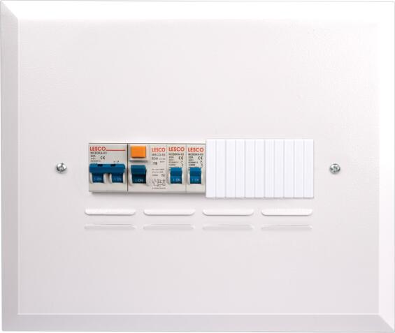 Distribution board surface mounted populated LESCO 9 way