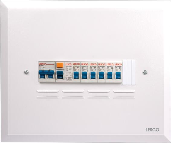 Distribution board flush mounted populated LESCO 12 way