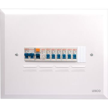 Distribution board flush mounted populated LESCO 12 way