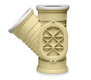 PVC Underground Ribbed Access Junction Left 45 Degrees 110mm