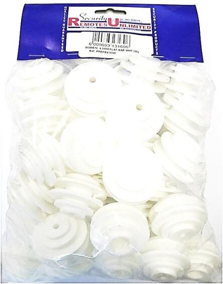 Bobbin flat bar white 4.5mm x50