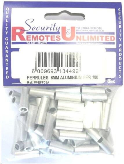 Ferrules aluminium 6mm x100