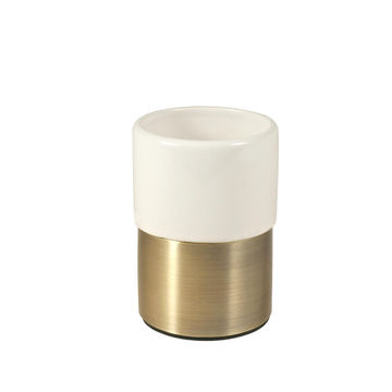 Tumbler metal base ceramic SENSEA Modena white