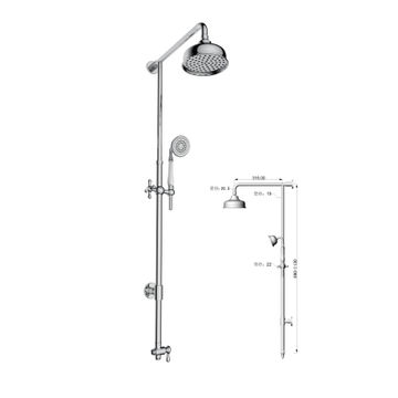 Sensea retro full system shower 1 jet chrome 15cm