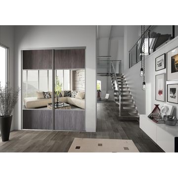 Wardrobe sliding door 1/2 mirror wacapou h250xw62cm