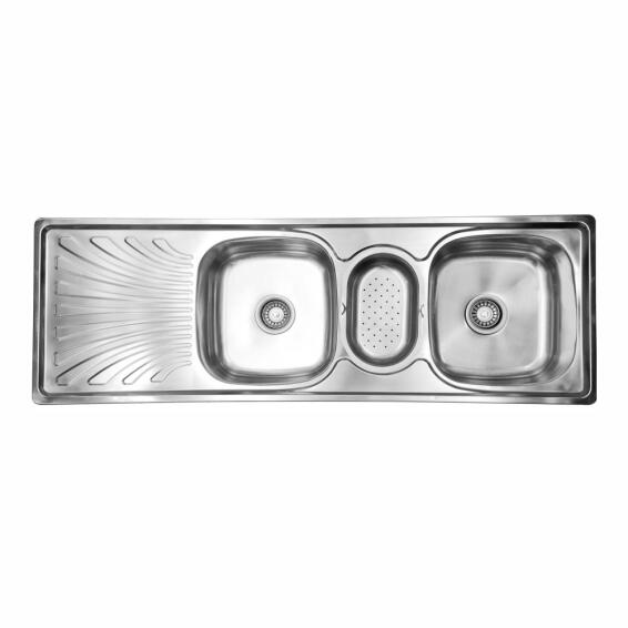 Cam Africa Kitchen Sink Double Bowl Single Drainer Stainless Steel