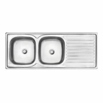 Cam Africa Kitchen Sink Double Bowl Single Drainer Stainless Steel L120Cmxw48Cm