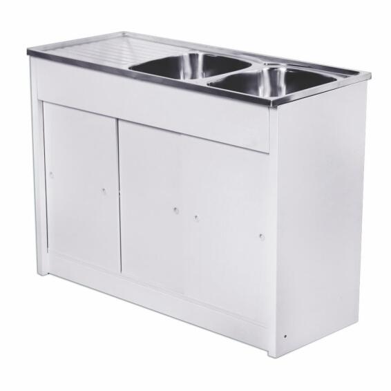 Cam Africa Kitchen Cupboard Kd Unit Double Bowl Single Drainer Stainless Steel 1200 X 480Mm 