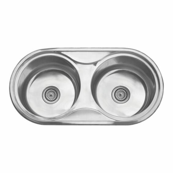 Cam Africa Kitchen Sink Double Drainer Stainless Steel L84Cm X W45Cm Dc8644A/L
