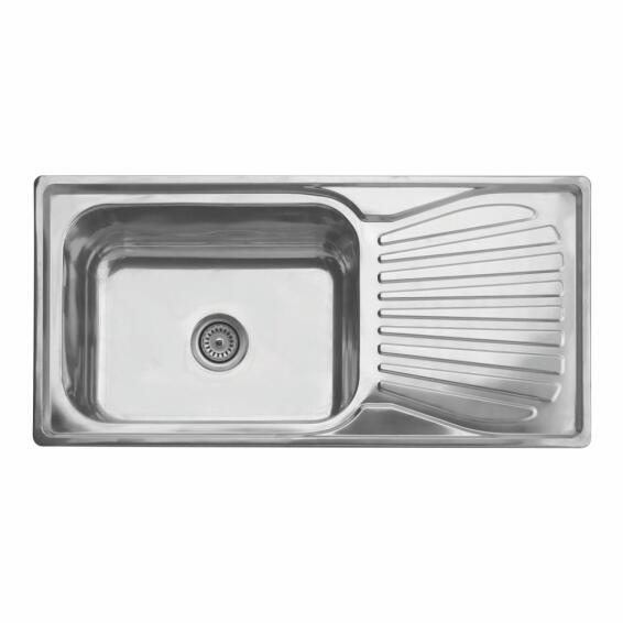 Cam Africa Kitchen Sink Single Bowl Single Drainer Stainless Steel L100Cm X W50Cm Dc1050A/1L
