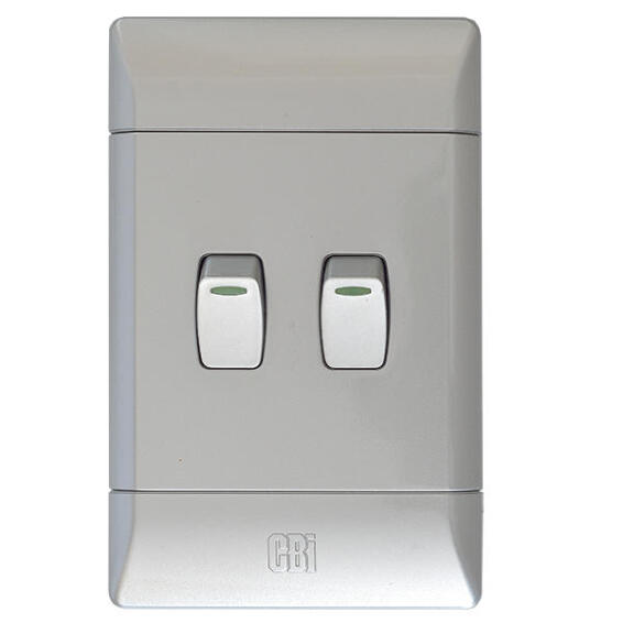 Switch CBI ELETRIC silver 2 lever 1 way 2x4