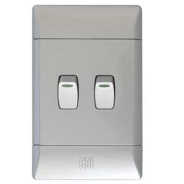 Switch CBI ELETRIC silver 2 lever 1 way 2x4