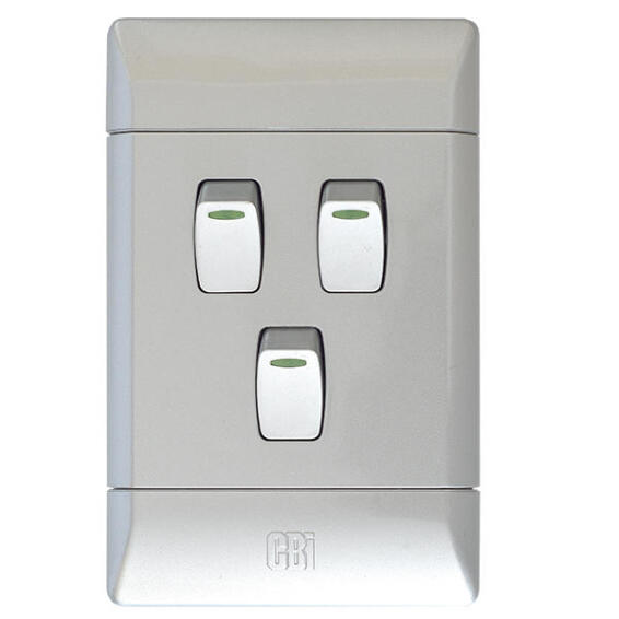 Switch CBI ELECTRIC silver 3 lever 1 way 2x4