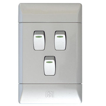 Switch CBI ELECTRIC silver 3 lever 1 way 2x4