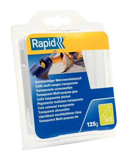 Glue sticks short universal transparent 12mm 14pc rapid