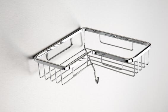 Corner Soap Holder With Hook Wall Mounted Chrome Gio